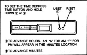 Master part number table for Ford Bullnose digital clocks showing the year-to-year changes and engineering numbers.
