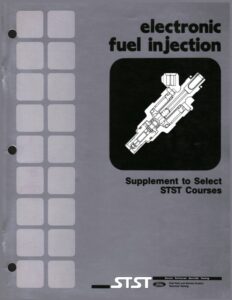 The cover of the Ford Electronic Fuel Injection training manual, featuring a technical cross-section illustration of a fuel injector.