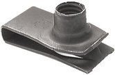 A black phosphate M8-1.25mm U-nut with a 20mm reach, identified as Ford part number N623343-S2.