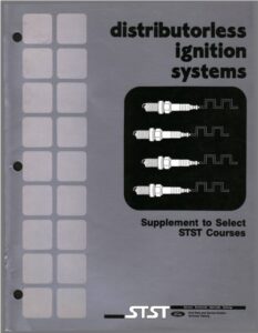 Front cover of the Ford Service Technician Specialty Training manual for Distributorless Ignition Systems showing spark plug waveforms.