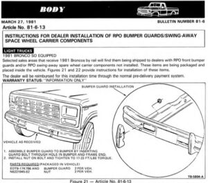 A cover image of a Ford Technical Service Bulletin binder, listing the years 1980 through 1986 and categorized by vehicle system.